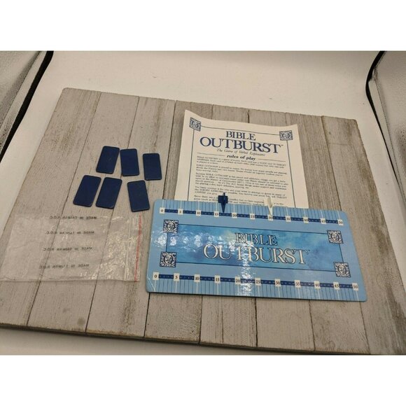 Bible Outburst Chips Score Instructions Bag Board Game Replacement Pieces 1989 - Picture 1 of 4